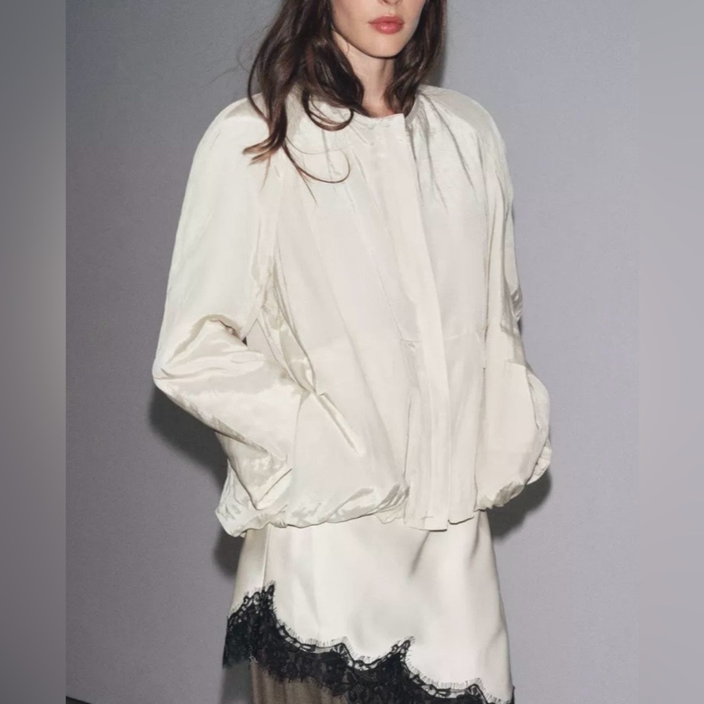 ZARA Collection Pocket Cream Jacket - Picture 2 of 12